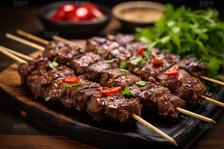BBQ烧烤烤串美味摄影图
