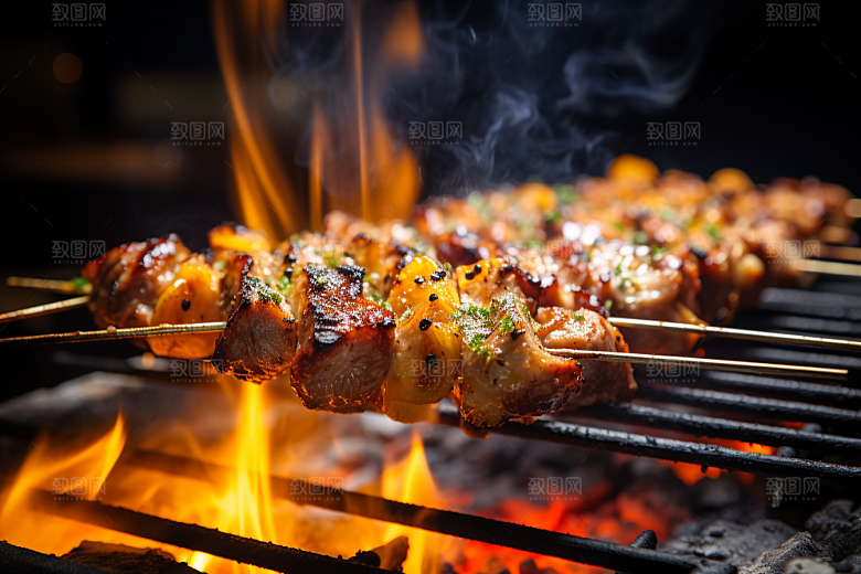 BBQ烧烤美味肉类摄影图