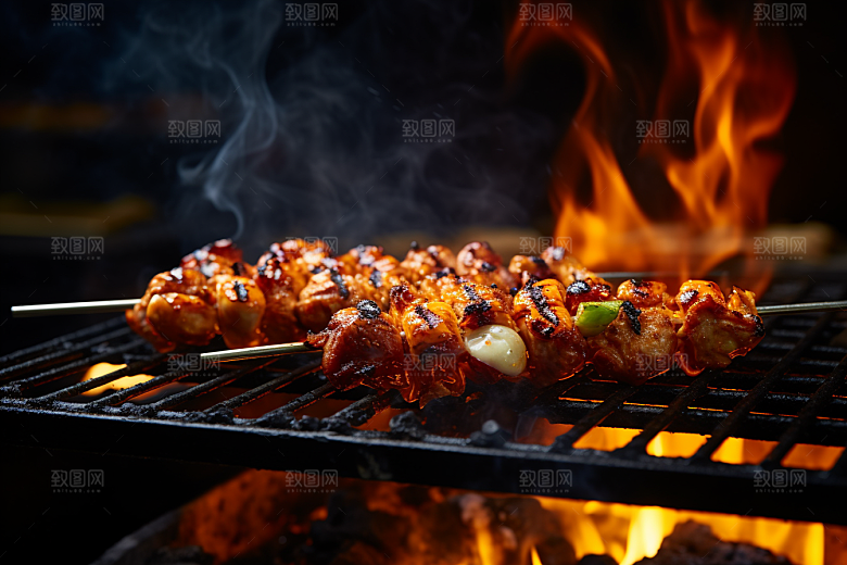 BBQ烧烤高清烤串摄影图