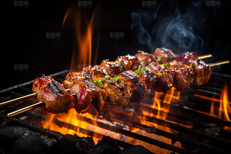 BBQ烧烤肉类聚餐摄影图