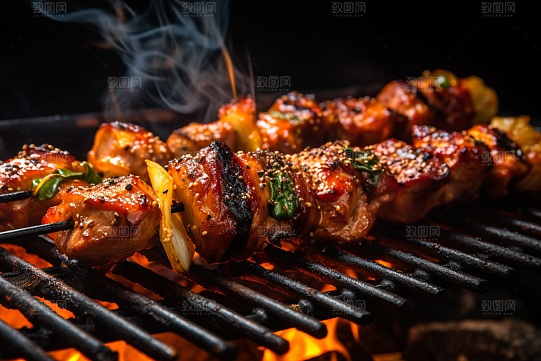 BBQ烧烤烤串美味摄影图