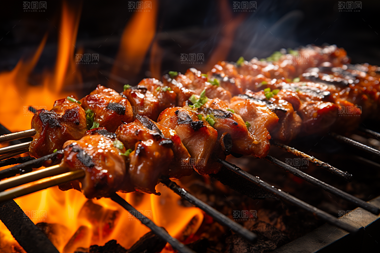 BBQ烧烤火热聚会摄影图