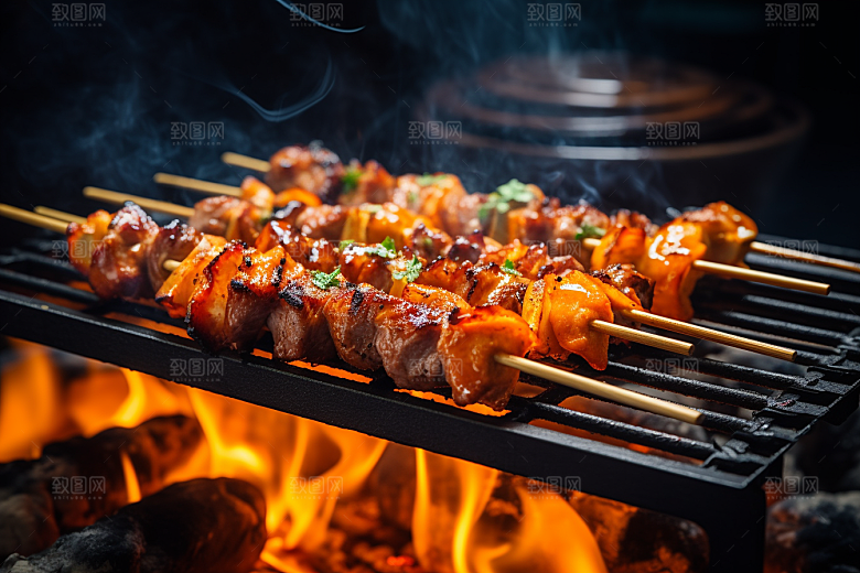 BBQ烧烤火热广告摄影图