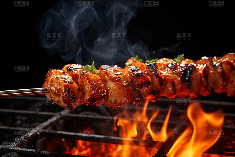 BBQ烧烤肉类美味摄影图