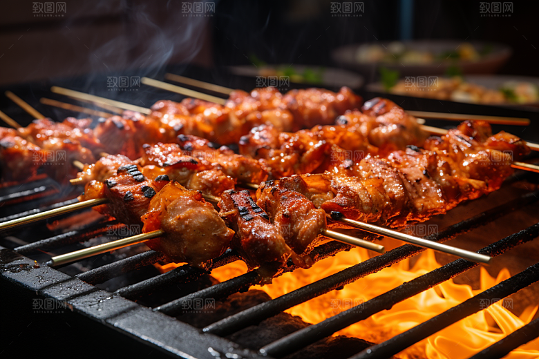 BBQ烧烤火辣聚餐摄影图
