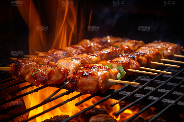 BBQ烧烤美食聚会摄影图