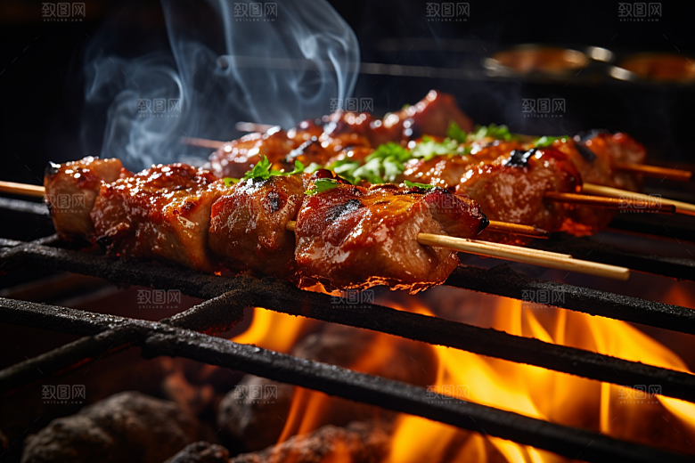 BBQ烧烤火辣美味摄影图