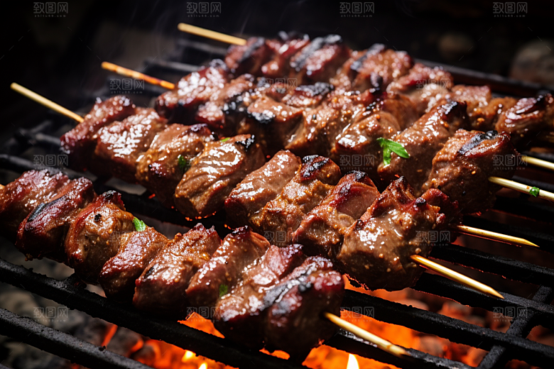 BBQ烧烤肉串烤串摄影图