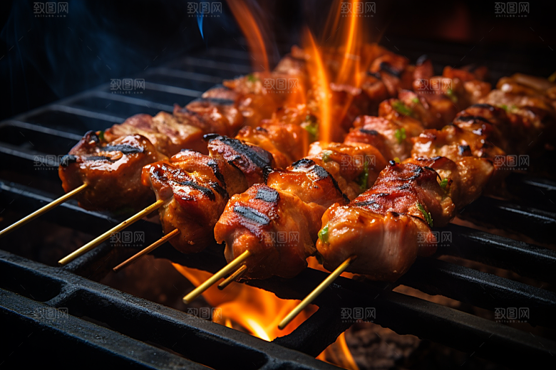BBQ烧烤火辣美食摄影图