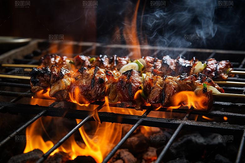 BBQ烧烤肉食聚会摄影图