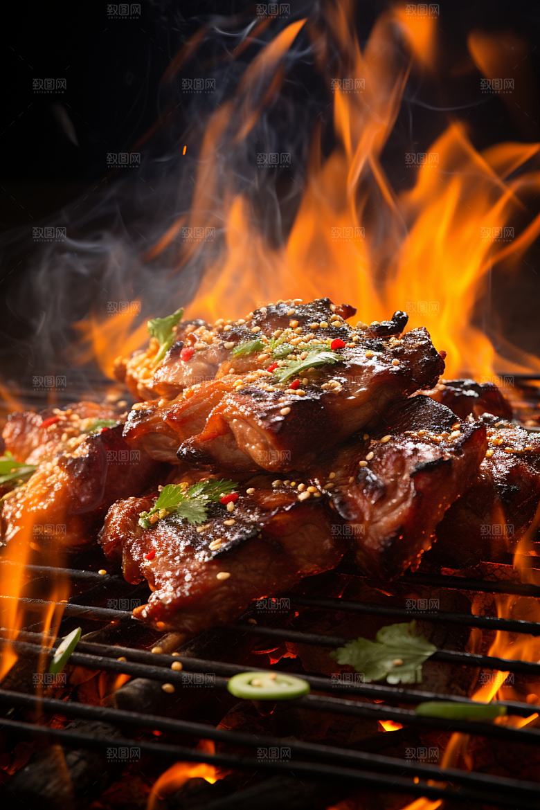 BBQ烧烤高清肉食摄影图