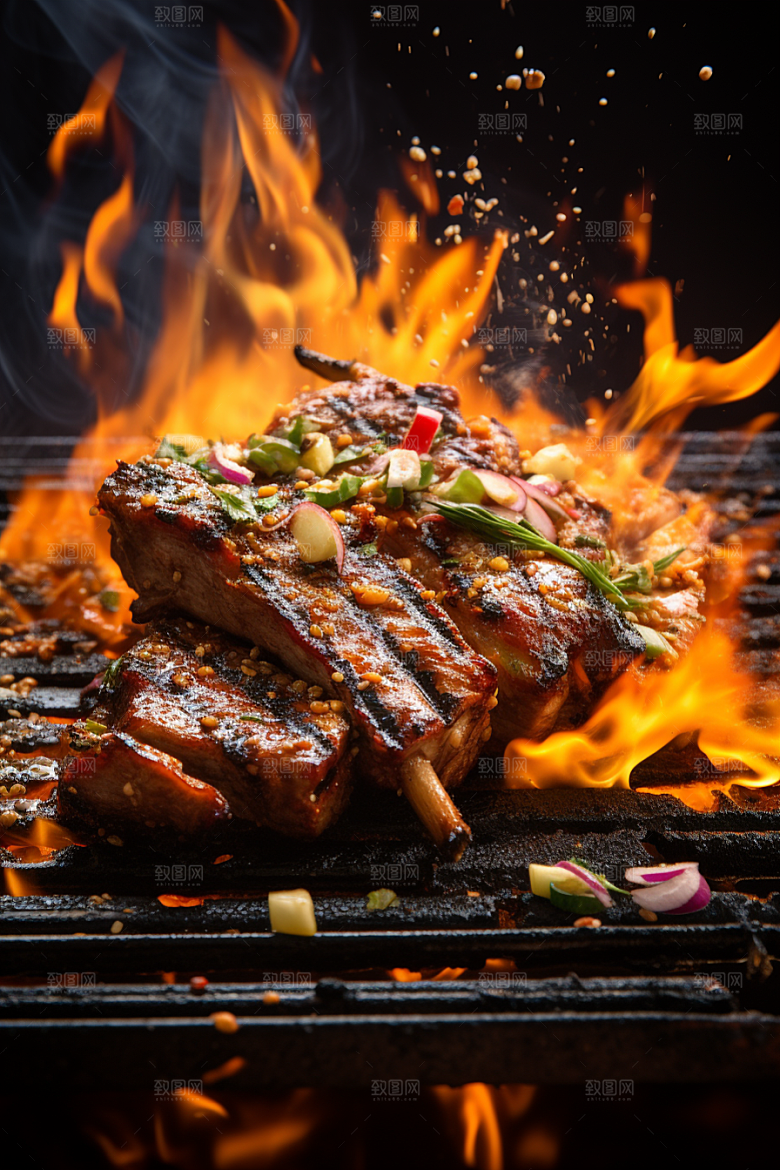 BBQ烧烤烤串广告摄影图