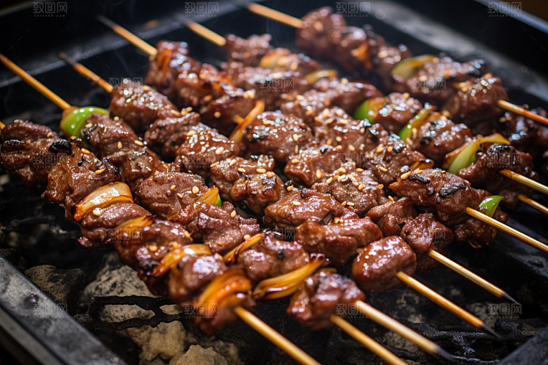 BBQ烧烤聚餐火辣摄影图