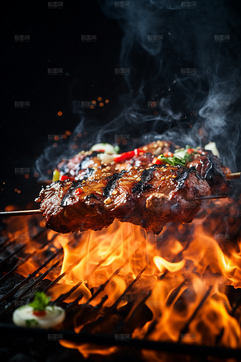 BBQ烧烤美味聚餐摄影图