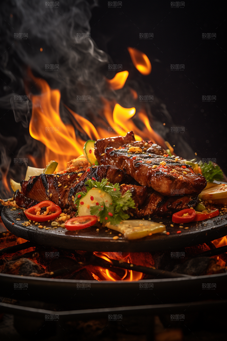 BBQ烧烤高清肉食摄影图