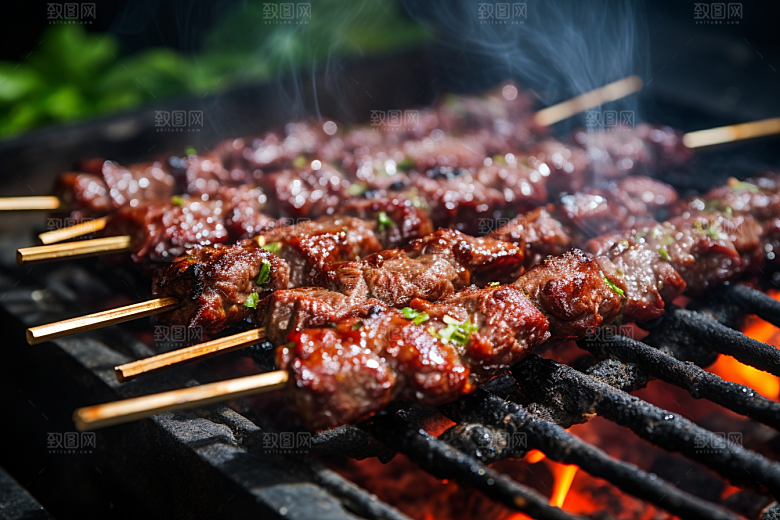 BBQ烧烤火热美味摄影图