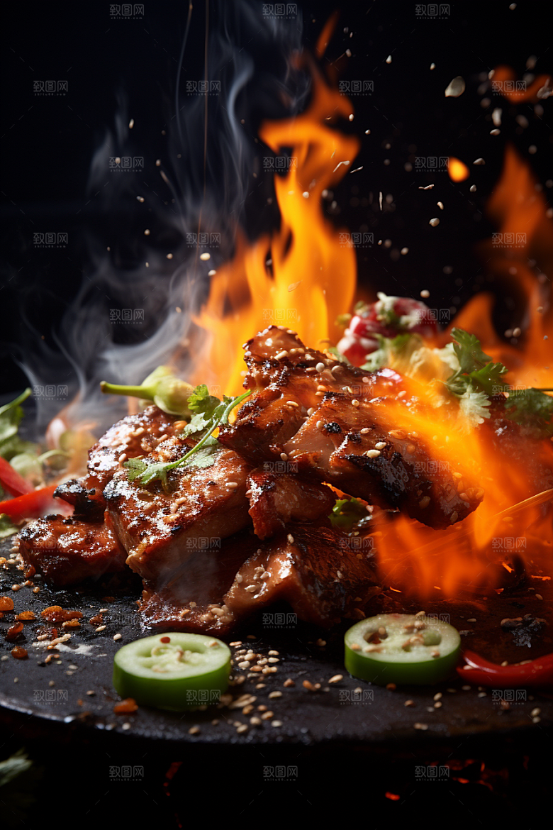 BBQ烧烤聚会肉类摄影图