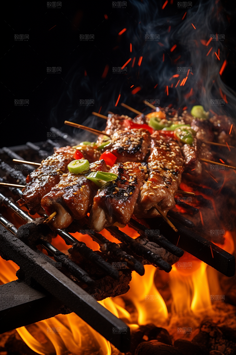 BBQ烧烤肉食美味摄影图