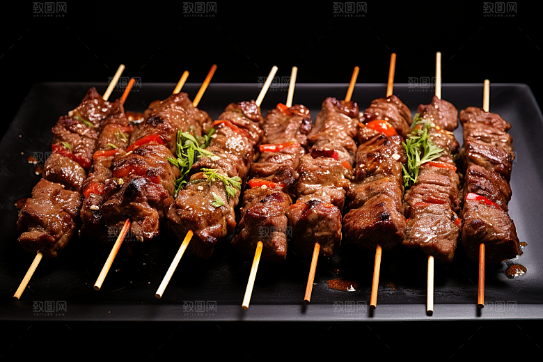 BBQ烧烤烤串火辣摄影图