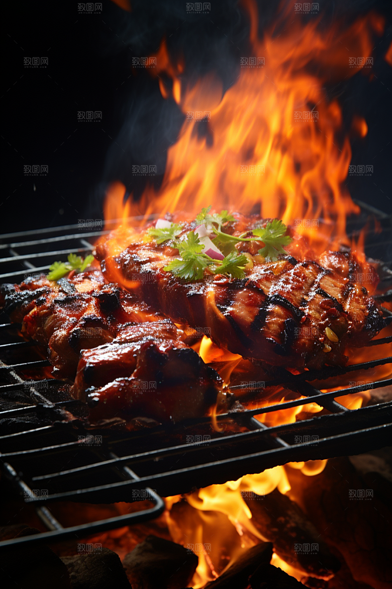 BBQ烧烤广告烤串摄影图