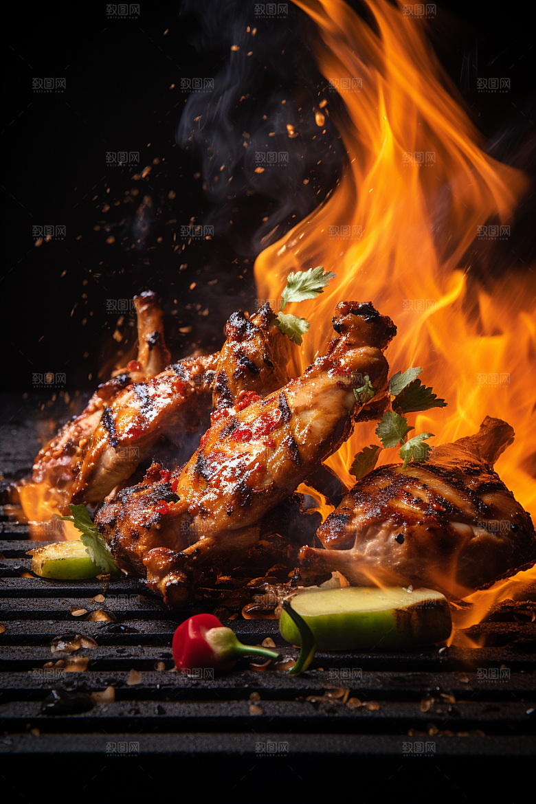 BBQ烧烤美食聚会摄影图