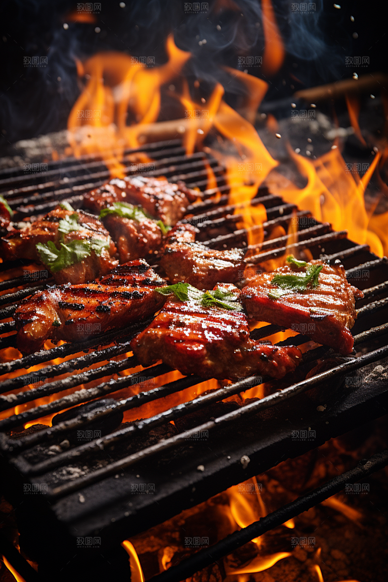 BBQ烧烤广告烤串摄影图
