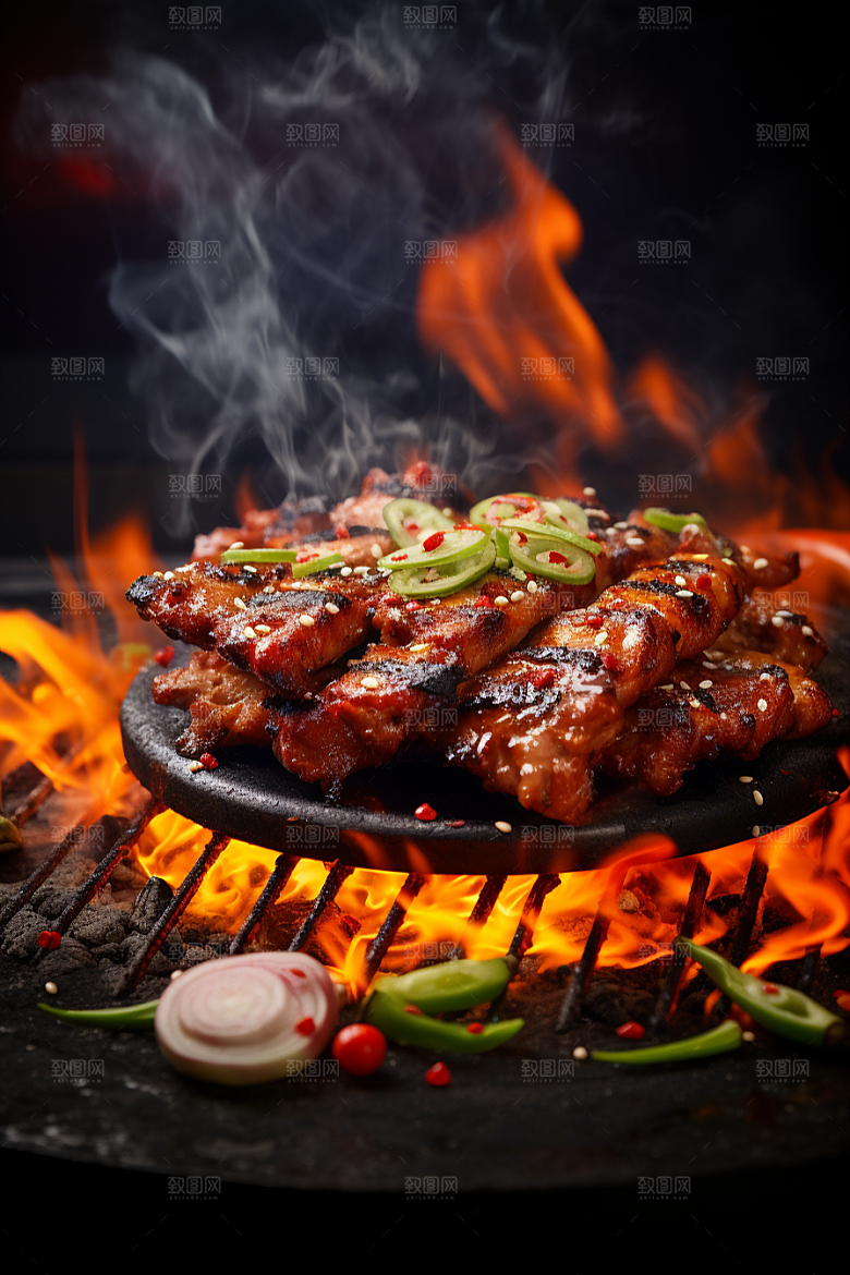 BBQ烧烤肉类肉食摄影图
