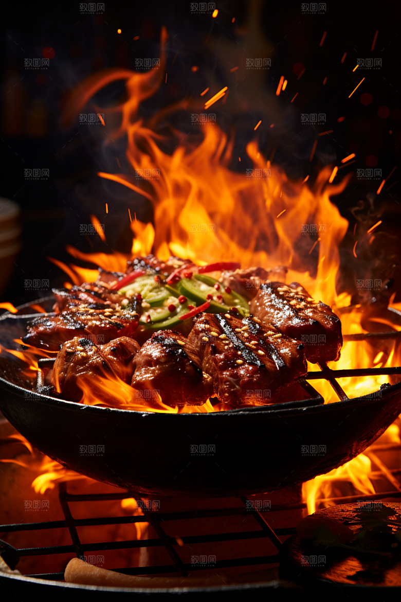 BBQ烧烤聚餐美味摄影图