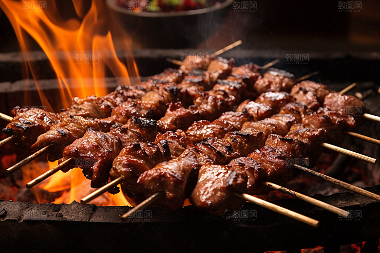 BBQ烧烤肉食美食摄影图