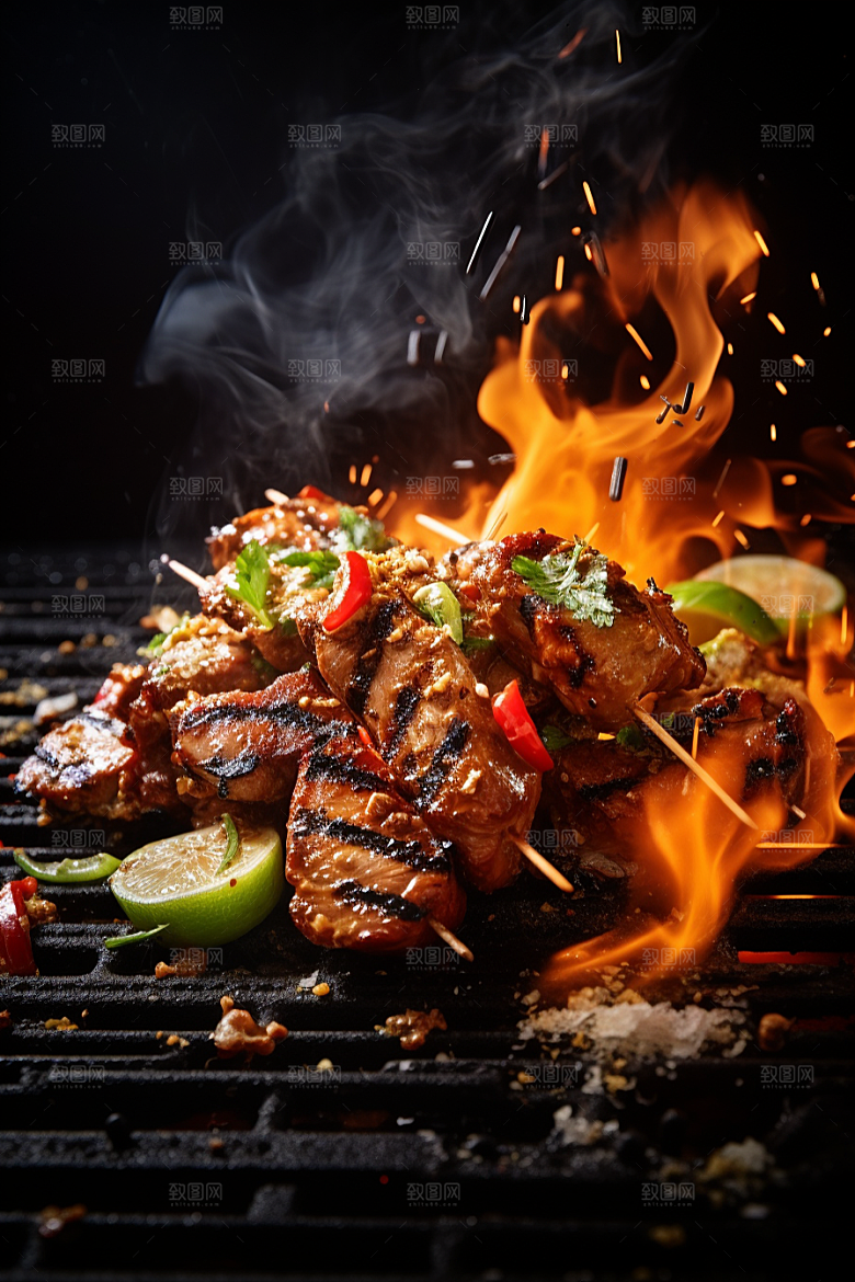BBQ烧烤聚会肉类摄影图