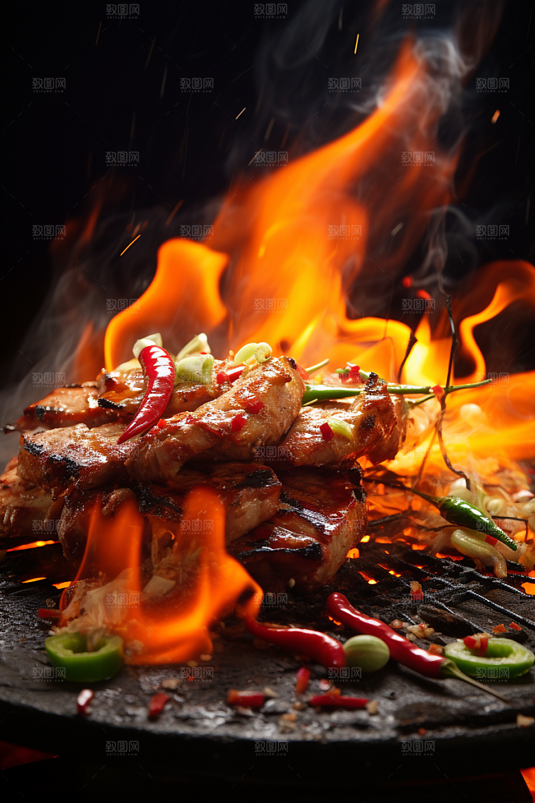 BBQ烧烤广告烤串摄影图