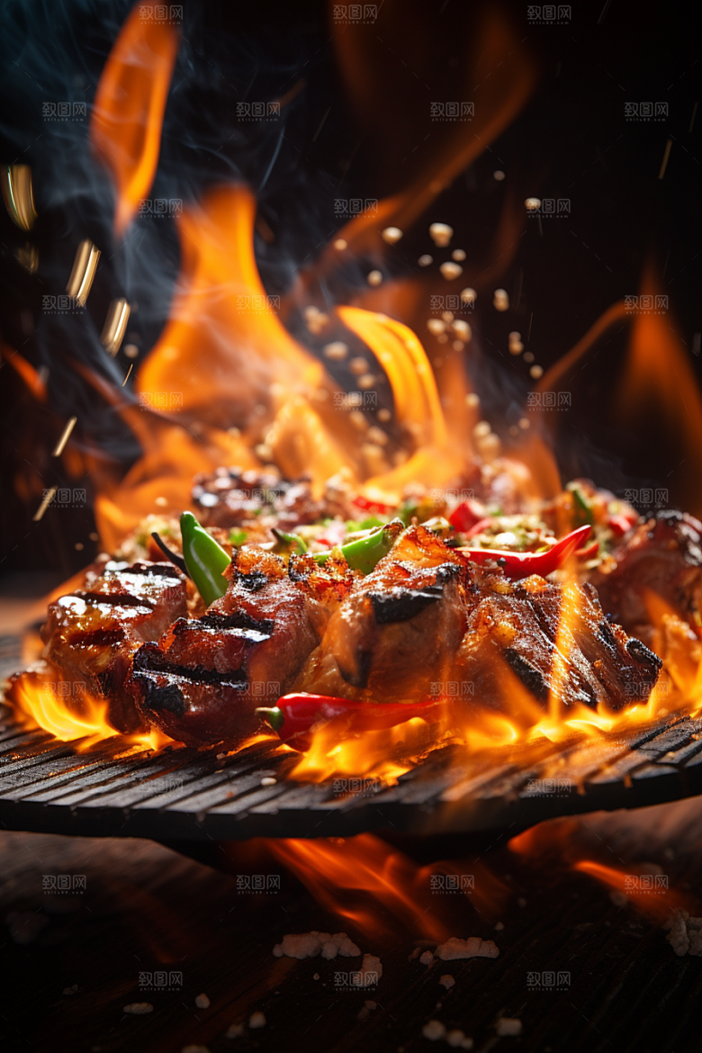 BBQ烧烤高清肉食摄影图