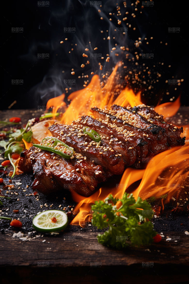 BBQ烧烤聚餐美味摄影图
