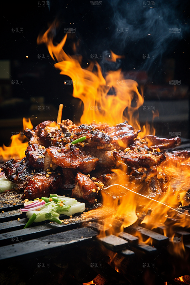 BBQ烧烤聚会美味摄影图