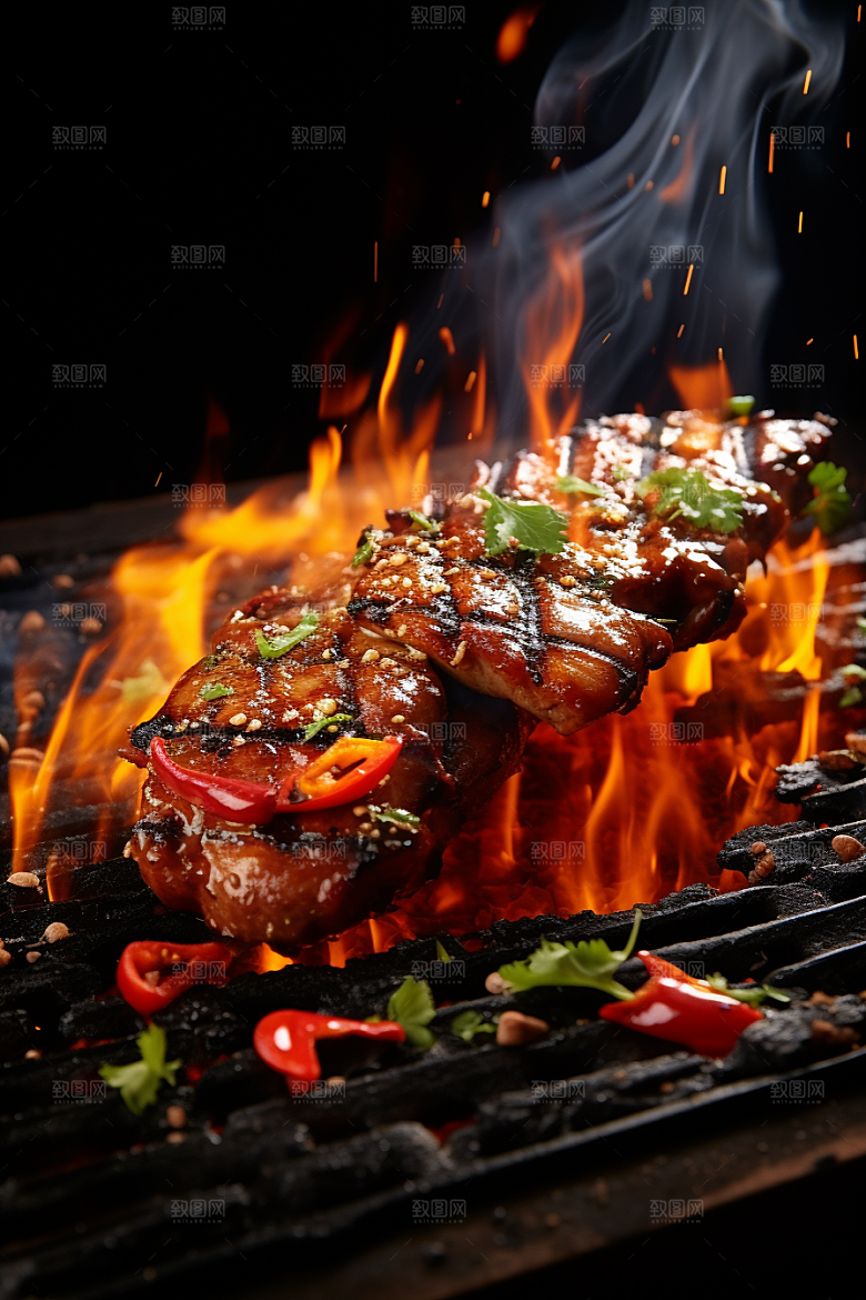 BBQ烧烤广告肉食摄影图