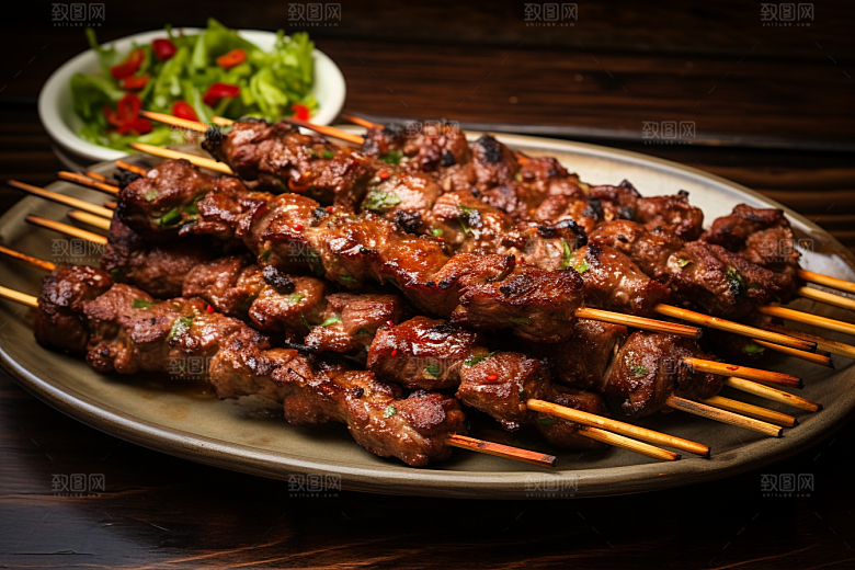 BBQ烧烤火热烤串摄影图