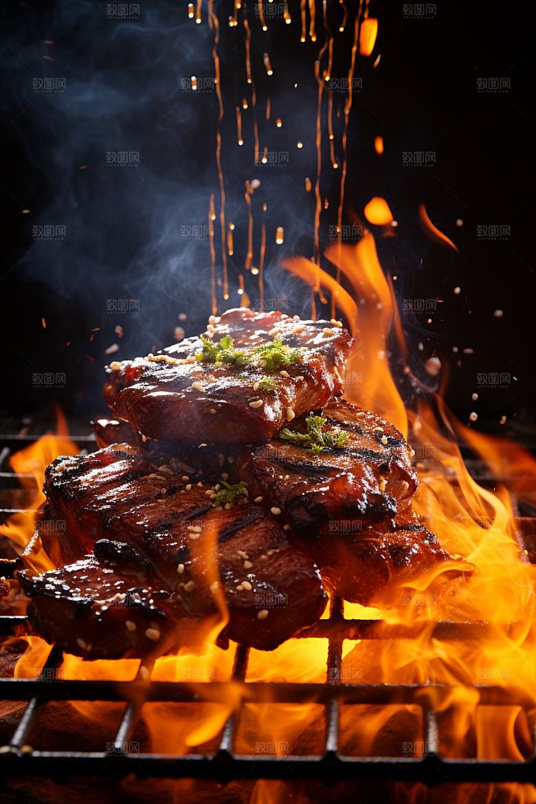 BBQ烧烤肉食高清摄影图