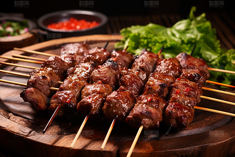 BBQ烧烤肉类火热摄影图