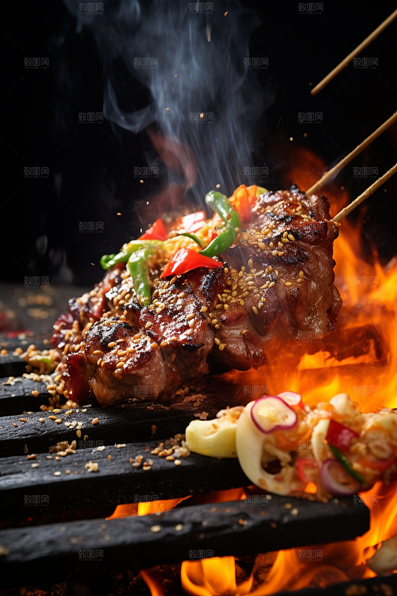 BBQ烧烤广告火热摄影图