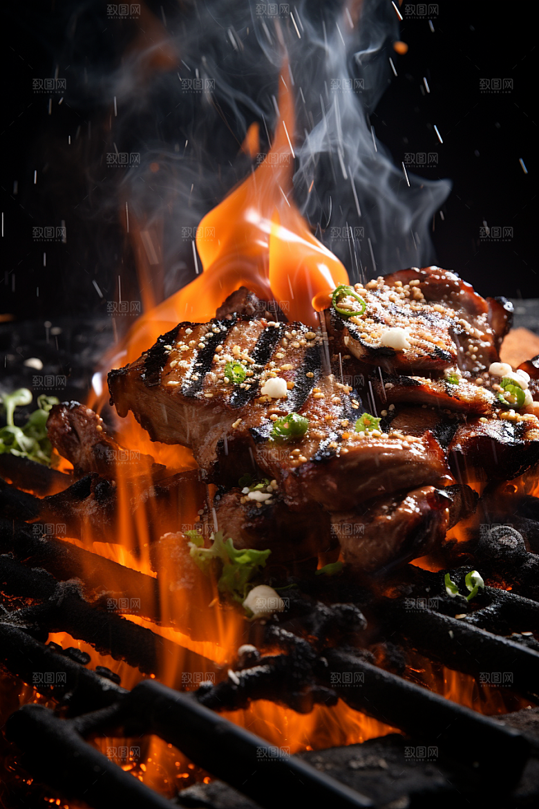 BBQ烧烤美味火辣摄影图