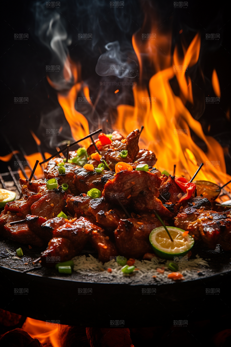 BBQ烧烤火辣高清摄影图
