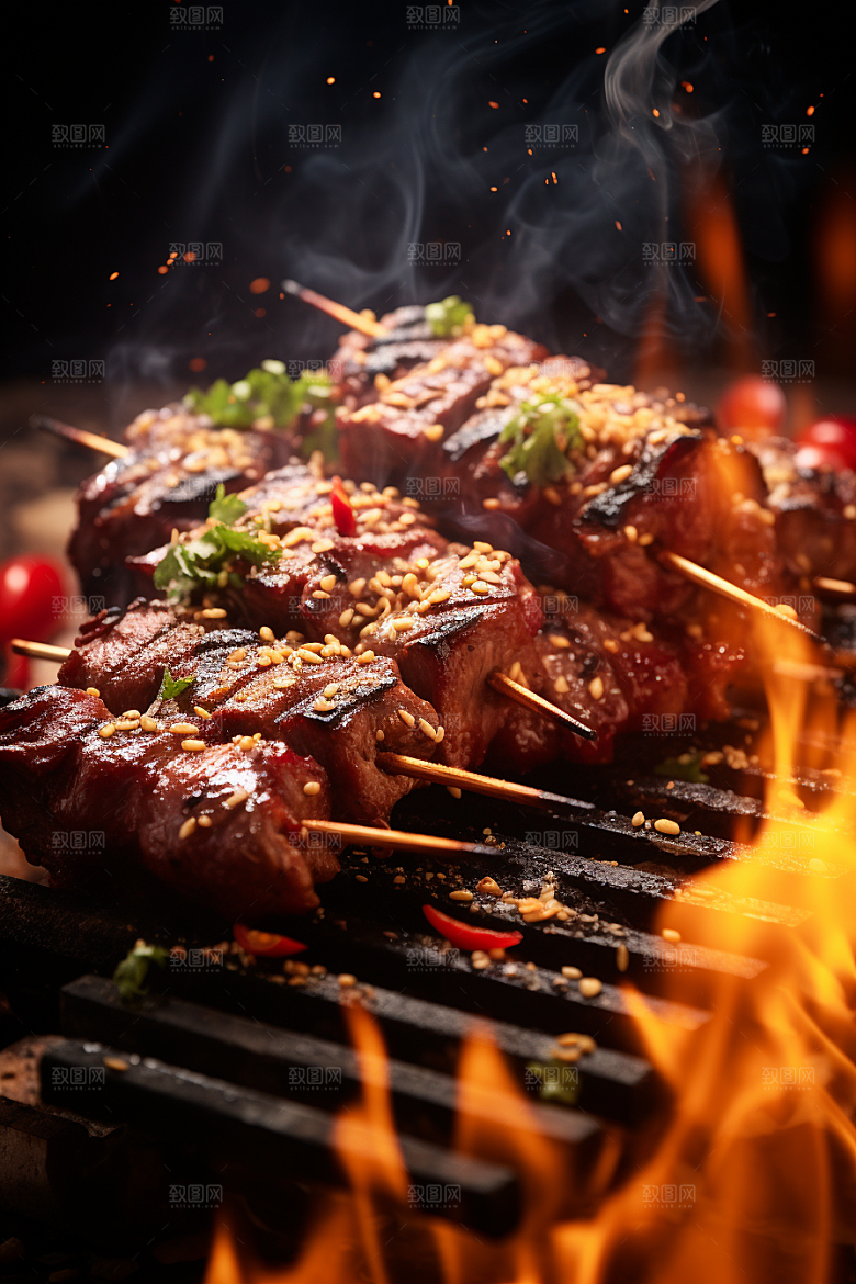 BBQ烧烤高清烤串摄影图