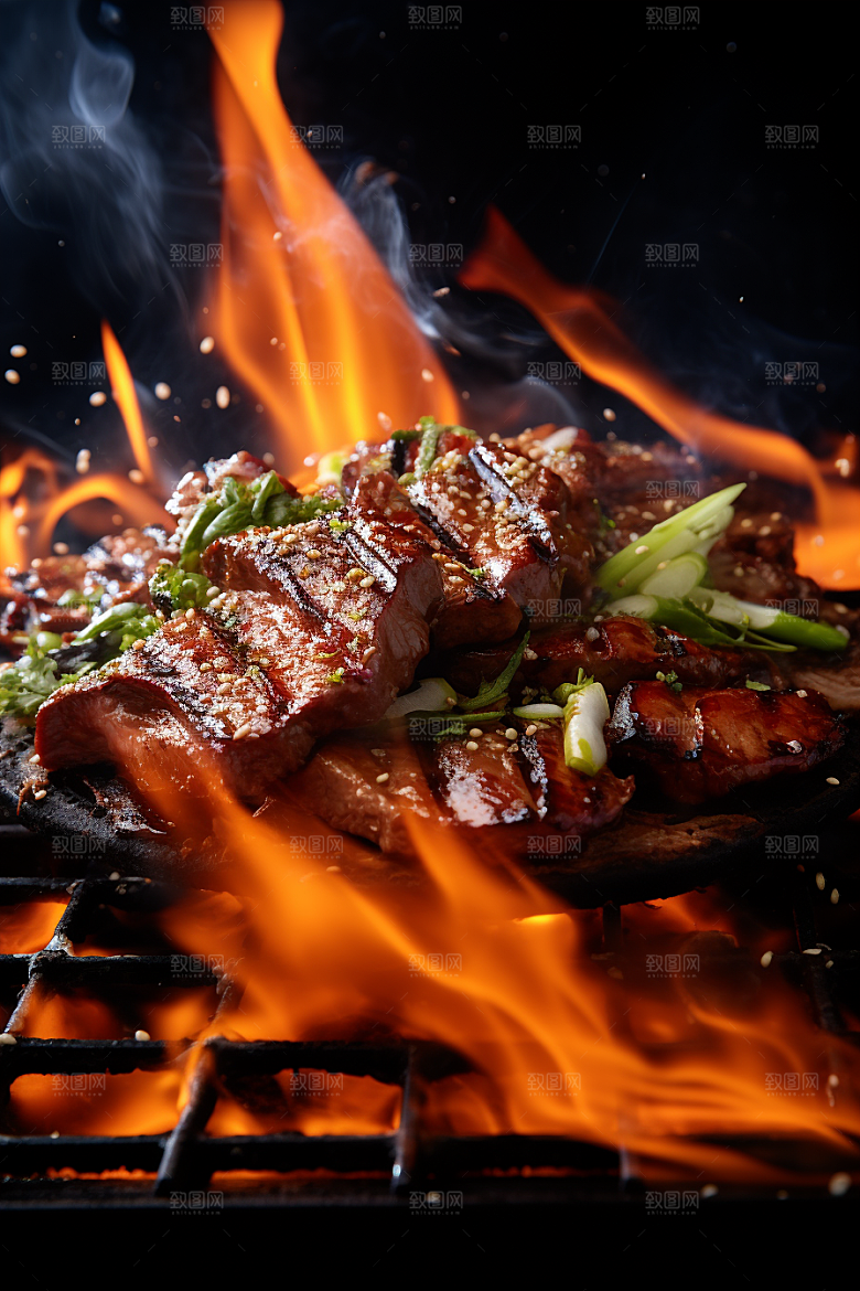 BBQ烧烤火辣火热摄影图