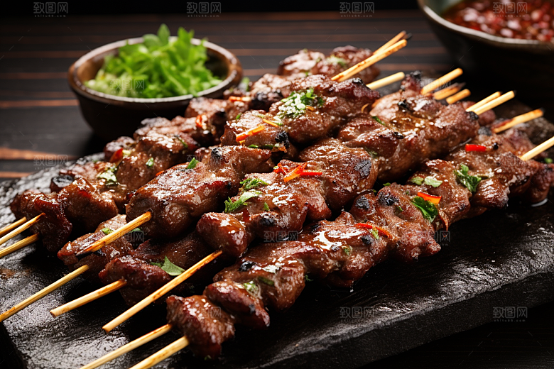 BBQ烧烤聚会肉串摄影图