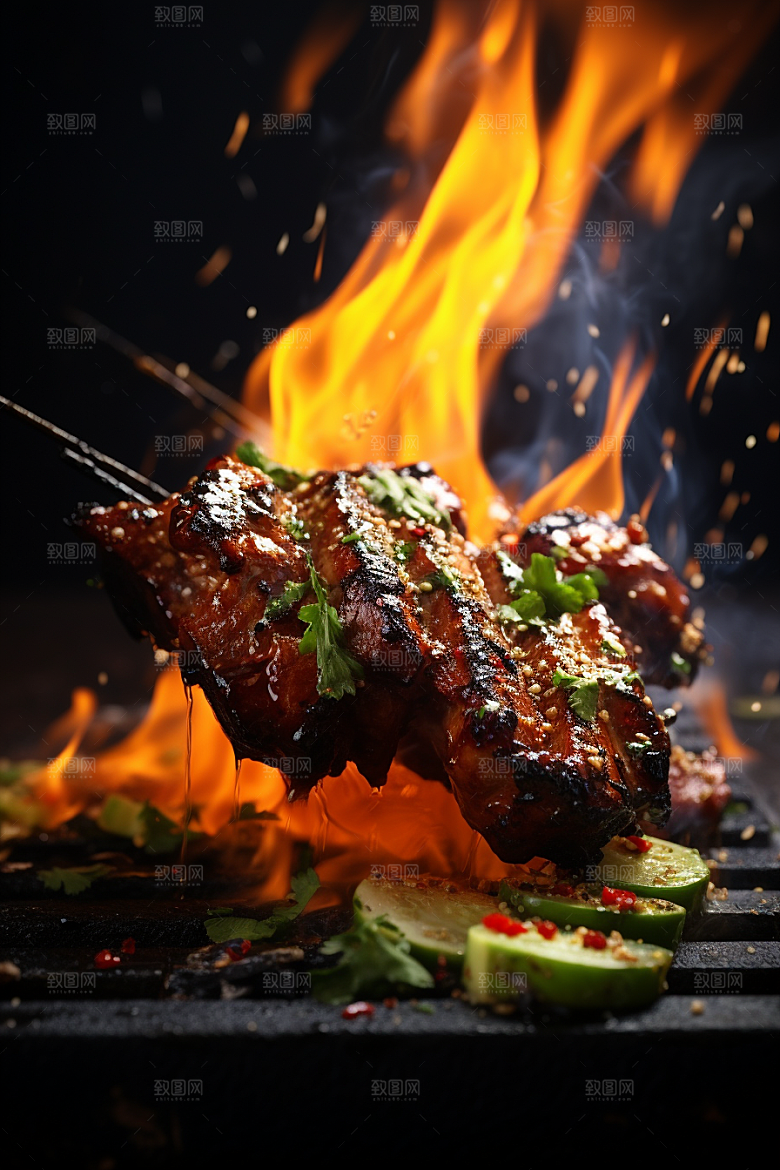 BBQ烧烤广告聚餐摄影图