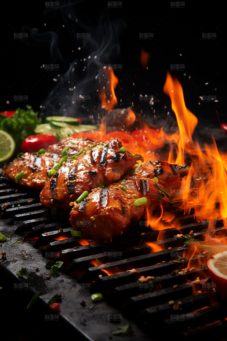 BBQ烧烤聚会肉食摄影图