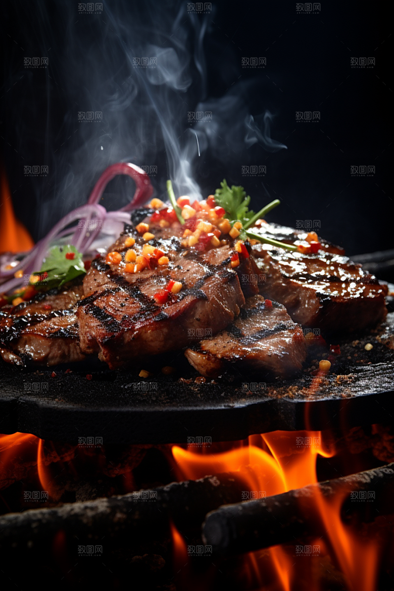 BBQ烧烤高清烤串摄影图