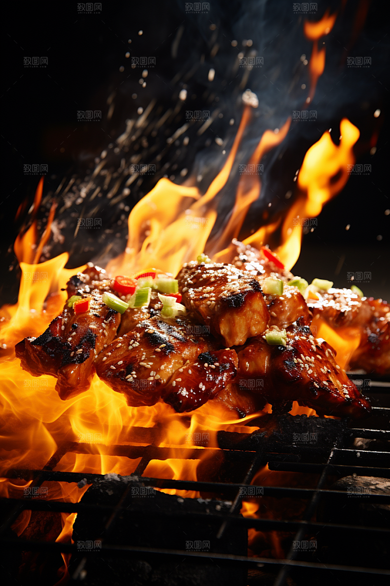 BBQ烧烤烤串高清摄影图