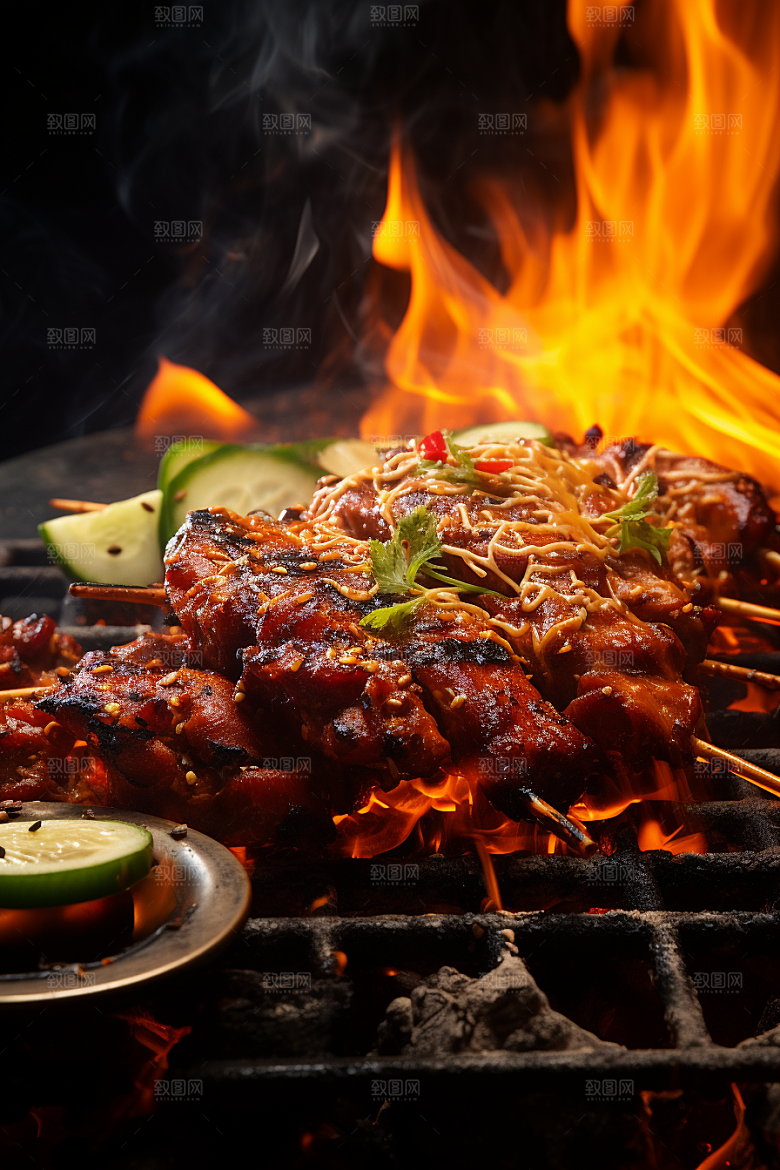 BBQ烧烤肉串烤串摄影图
