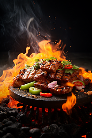 BBQ烧烤广告肉类摄影图